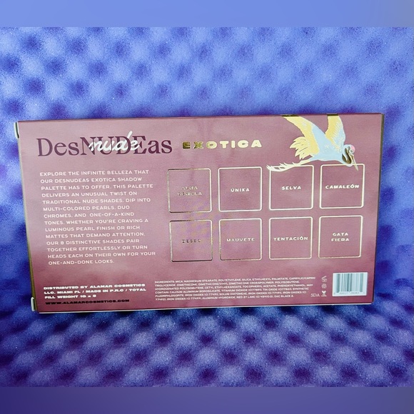 ALAMAR COSMETICS DesNudeAs Exotica Eyeshadow Pressed Pigment Palette 8 Shades - Picture 6 of 12